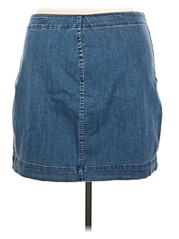 Madewell Stretch Denim A-Line Mini Skirt: Asymmetrical Edition (view 2)
