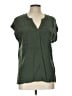 Merona 100% Rayon Green Short Sleeve Blouse Size L - photo 1