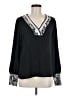 Express 100% Polyester Solid Snake Print Black Long Sleeve Blouse Size M - photo 1