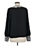 Express 100% Polyester Solid Snake Print Black Long Sleeve Blouse Size M - photo 2