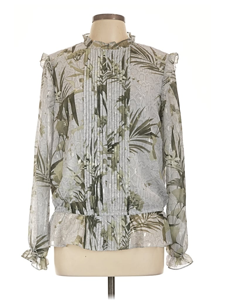 Ted Baker Long Sleeve Blouse In Silver