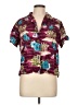 Basic Editions Tropical Burgundy Short Sleeve Blouse Size L - photo 1