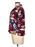 Basic Editions Tropical Burgundy Short Sleeve Blouse Size L - photo 5