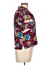 Basic Editions Tropical Burgundy Short Sleeve Blouse Size L - photo 4