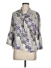 Sunny Leigh 100% Silk Silver 3/4 Sleeve Silk Top Size M - photo 1