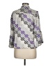 Sunny Leigh 100% Silk Silver 3/4 Sleeve Silk Top Size M - photo 2
