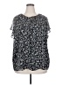 Halogen 100% Polyester Black Short Sleeve Blouse Size 3X - photo 1