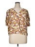 Sanctuary 100% Rayon Floral Yellow Short Sleeve Blouse Size XL - photo 1