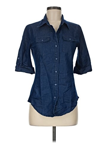 Lapis 3/4 Sleeve Button-Down Shirt (view 1)