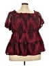 Torrid Burgundy Short Sleeve Blouse Size 3X Plus (3) - photo 1