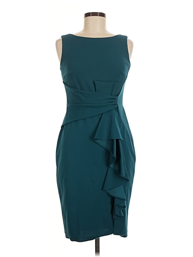 Pre-owned Betsy & Adam Cocktail Dress In Teal