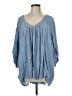 Free People Blue 3/4 Sleeve Blouse Size M - photo 1