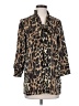 Kenneth Cole New York Animal Print Brown 3/4 Sleeve Blouse Size XXS - photo 1