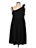 Elle Solid Black Casual Dress Size L - photo 1