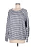 Lou & Grey Checkered-gingham Blue Pullover Sweater Size M - photo 1
