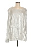 Norma Kamali Silver Long Sleeve Blouse Size M - photo 1