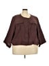 Torrid Brown 3/4 Sleeve Button-Down Shirt Size 5X Plus (6) - photo 1