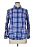 Lands' End 100% Cotton Plaid Blue Long Sleeve Button-Down Shirt Size 14 (petite) - photo 1