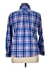 Lands' End 100% Cotton Plaid Blue Long Sleeve Button-Down Shirt Size 14 (petite) - photo 2