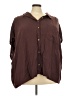 Torrid Brown 3/4 Sleeve Button-Down Shirt Size 5X Plus (6) - photo 1