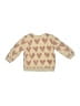 Hanna Andersson 100% Polyester Hearts Tan Pullover Sweater Size 3T - photo 2