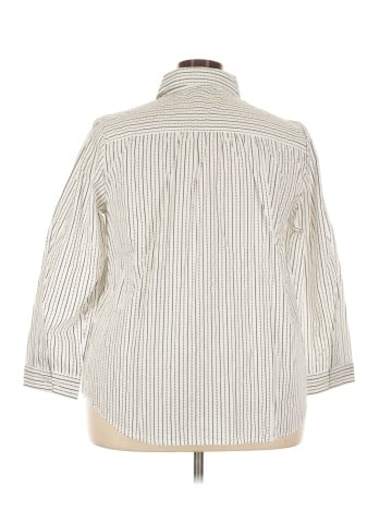 Roaman's 3/4 Sleeve Button-Down Shirt (view 2)