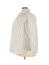 Roaman's Stripes Ivory 3/4 Sleeve Button-Down Shirt Size 22 (1X) - photo 5