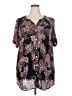 Roaman's 100% Rayon Black Short Sleeve Blouse Size 20W - photo 1