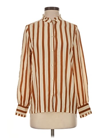 Sézane Long Sleeve Silk Top (view 1)