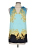 Cache 100% Polyester Blue Sleeveless Blouse Size S - photo 2