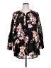 Roaman's 100% Cotton Floral Black 3/4 Sleeve Blouse Size 20w - photo 1