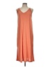 Double Zero Solid Orange Casual Dress Size L - photo 1