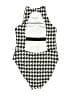 Venus Houndstooth Black One Piece Swimsuit Size 6 - photo 2