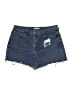 Lee 100% Spandex Graphic Blue Denim Shorts Size 14 - photo 1