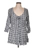Torrid Checkered-gingham Blue 3/4 Sleeve Button-Down Shirt Size Lg Plus (0) - photo 1