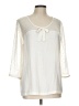Hinge 100% Polyester Ivory 3/4 Sleeve Blouse Size L - photo 1