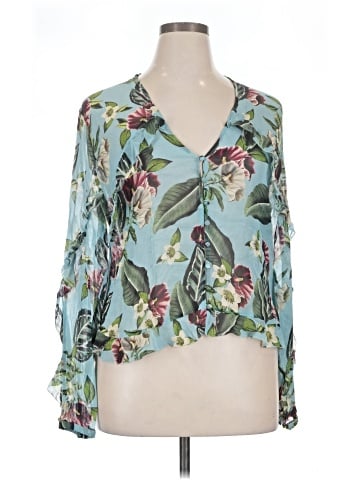 Nicholas 3/4 Sleeve Silk Top (view 1)