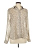 Renuar 100% Polyester Metallic Silver Long Sleeve Blouse Size L - photo 1