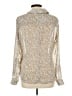 Renuar 100% Polyester Metallic Silver Long Sleeve Blouse Size L - photo 2