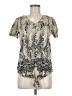 Life Style Silver Short Sleeve Blouse Size M - photo 1