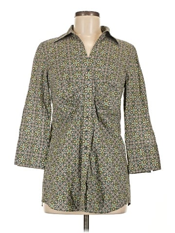 Lafayette 148 New York 3/4 Sleeve Button-Down Shirt (view 1)