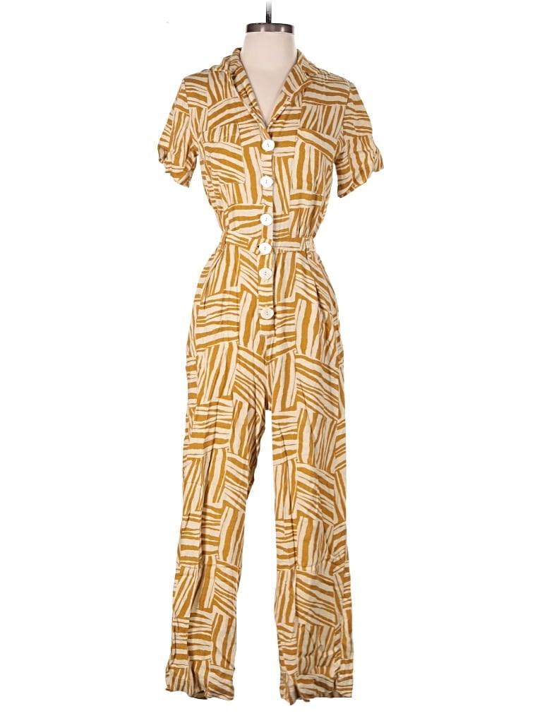 Pre-owned Lost + Wander Jumpsuit In Gold