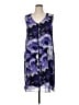Connected Apparel 100% Polyester Print Purple Casual Dress Size 16 - photo 1