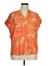 Cynthia Steffe 100% Polyester Floral Orange Short Sleeve Blouse Size XL - photo 1