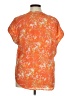 Cynthia Steffe 100% Polyester Floral Orange Short Sleeve Blouse Size XL - photo 2