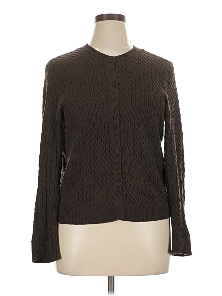 Pre-owned Halogen Cardigan Sweater In Brown