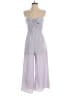 Everly 100% Polyester Solid Gray Purple Jumpsuit Size M - photo 1