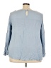 Earl Jean 100% Rayon Blue 3/4 Sleeve Blouse Size 2X - photo 2