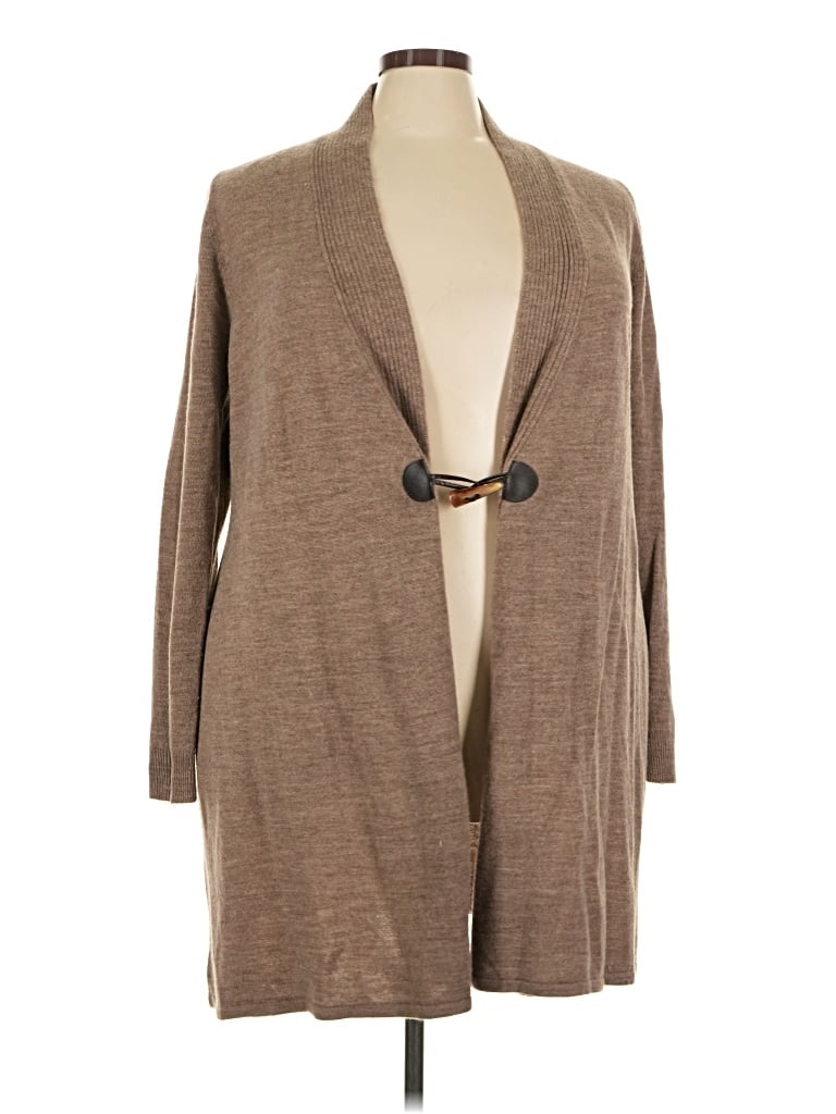 Pre-owned One World Cardigan Sweater In Brown