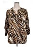 NY Collection Animal Print Brown 3/4 Sleeve Blouse Size 2X - photo 1